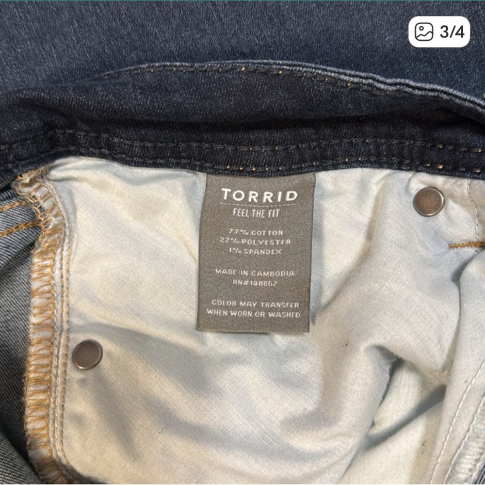Torrid Luxe Slim Boot Super Stretch Jeans Sz 16 - Picture 8 of 8